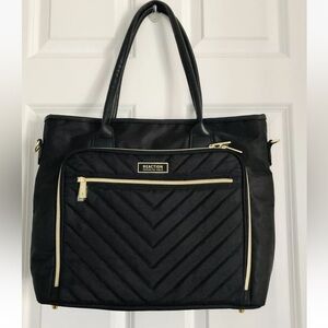 Reaction Kenneth Cole Laptop Tote Bag Black Shoulder business purse for Women's